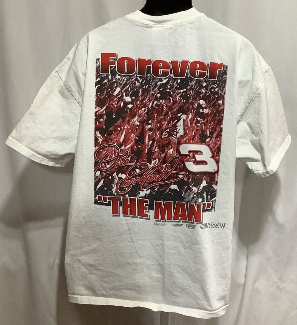Vintage Dale Earnhardt Sr 3 Lap 3 The Man T Shirt Chase Authentics Mens XL White